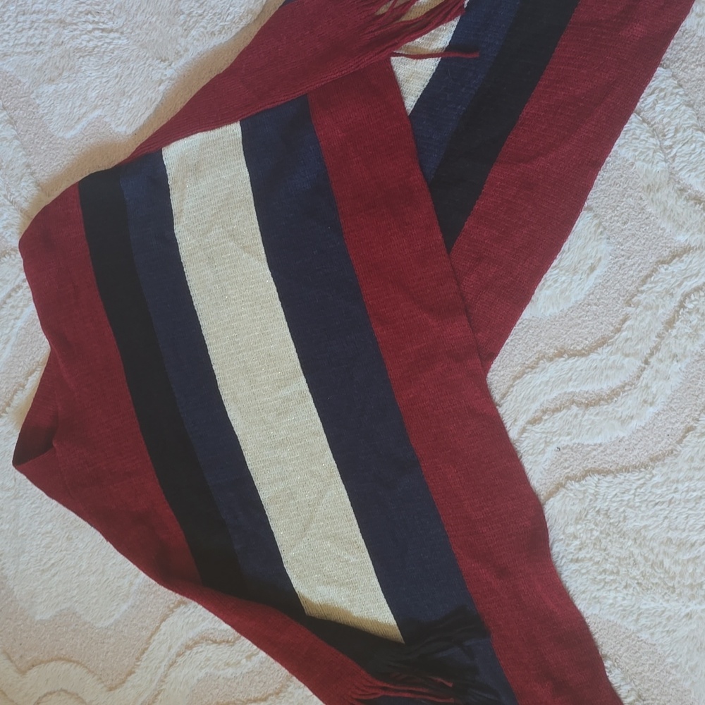 Striped Red and Blue Poncho